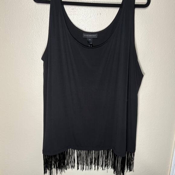 Lane Bryant black fringe tank top 18/20 - Picture 1 of 3
